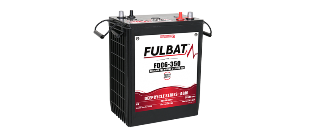 BATTERIE DEEP CYCLE AGM CARBONE FULBAT FDC6-400 6V 400AH - Batteries de  traction AutoLaveuse - BatterySet